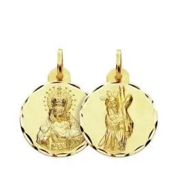 Medalla oro 18k escapulario Gran Poder Macarena 17mm. [AB3413]