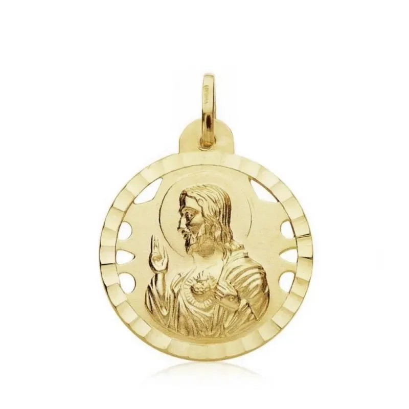 Medalla oro 18k escapulario Virgen Angustias 22mm. [AB3417]