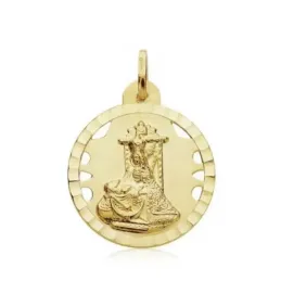 Medalla oro 18k escapulario Virgen Angustias 22mm. [AB3417]
