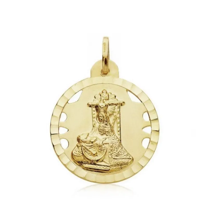 Medalla oro 18k escapulario Virgen Angustias 22mm. [AB3417]