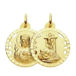 Medalla oro 18k escapulario Virgen Angustias 22mm. [AB3417]