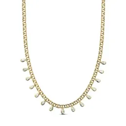 Gargantilla oro 18k lágrimas circonita 42cm. 9,85gr.  [AB3424]