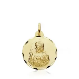 Medalla oro 18k escapulario Virgen del Carmen 18mm. [AB3437]