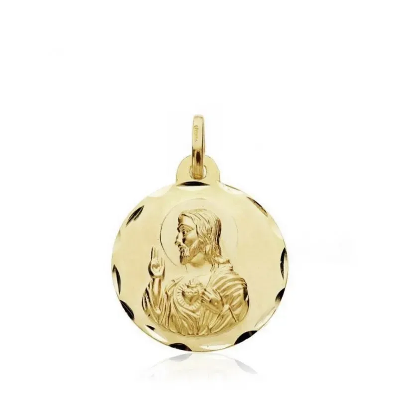 Medalla oro 18k escapulario Virgen del Carmen 18mm. [AB3437]