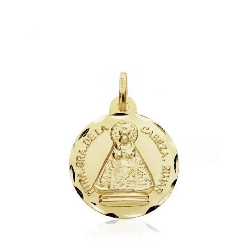 Medalla oro 18k escapulario Virgen del Carmen 18mm. [AB3437]
