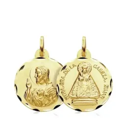 Medalla oro 18k escapulario Virgen del Carmen 18mm. [AB3437]
