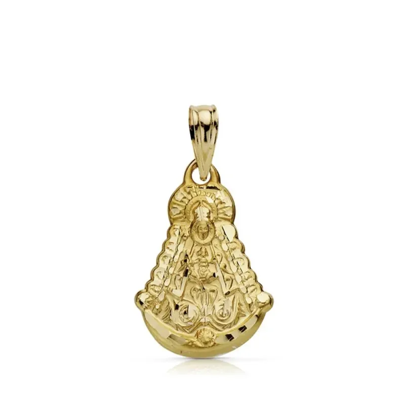Colgante oro 18k Virgen Rocío 20mm. [AA7377GR]