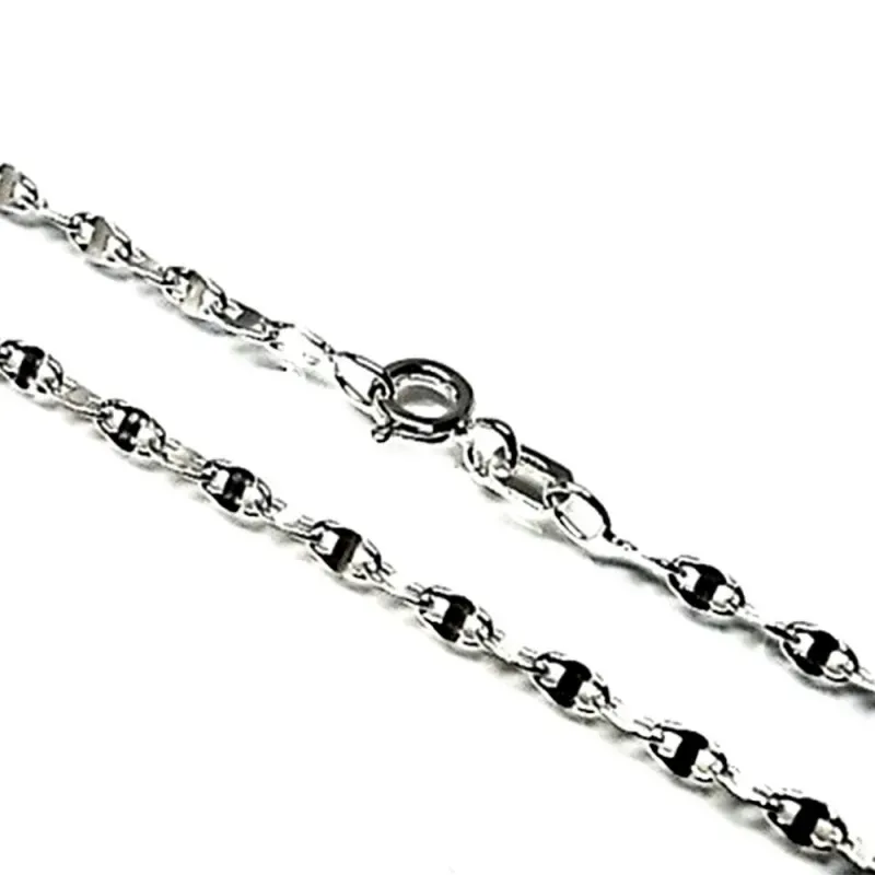 Cadena plata Ley 925m 45 cm. lumina 0,60 mm. lisa [AB3491]