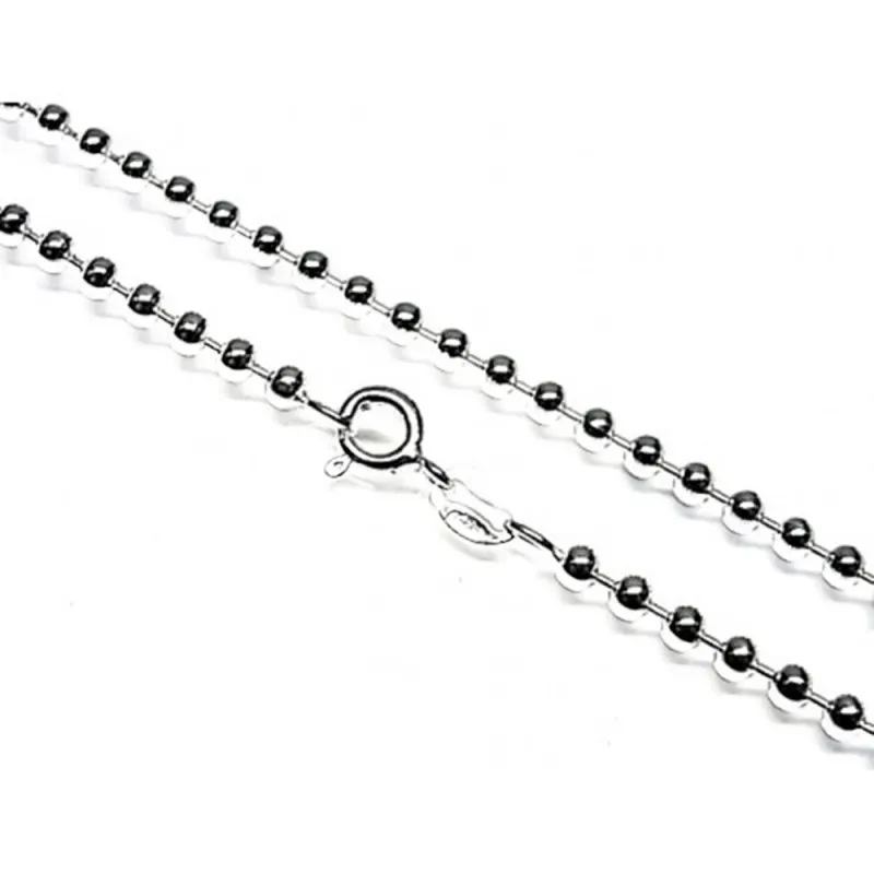 Cadena plata Ley 925m 60 cm. bola 2,50 mm. [AB3497]