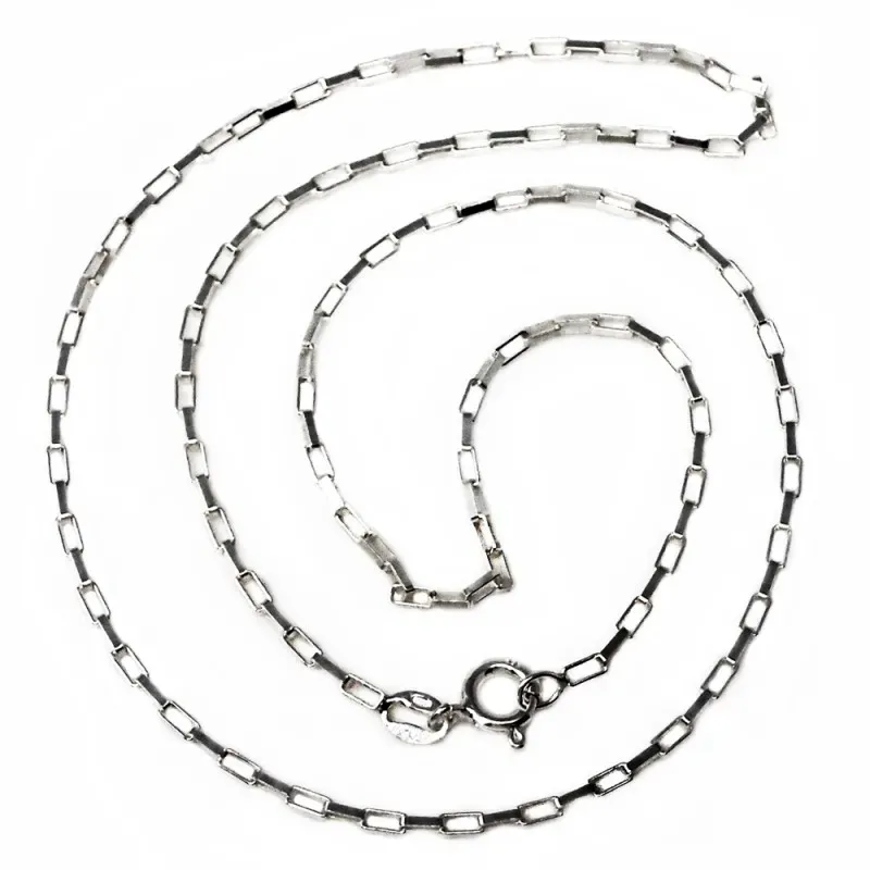 Cadena plata Ley 925m 45 cm. forzada 0,28 mm. rectangular [AB3514]
