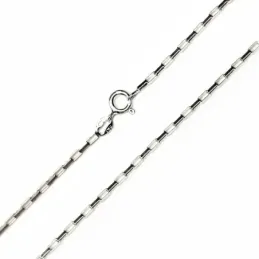 Cadena plata Ley 925m 45 cm. forzada 0,28 mm. rectangular [AB3514]