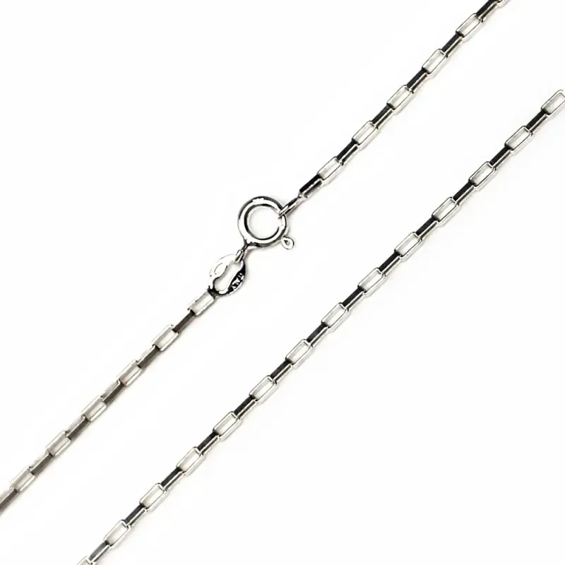 Cadena plata Ley 925m 45 cm. forzada 0,28 mm. rectangular [AB3514]