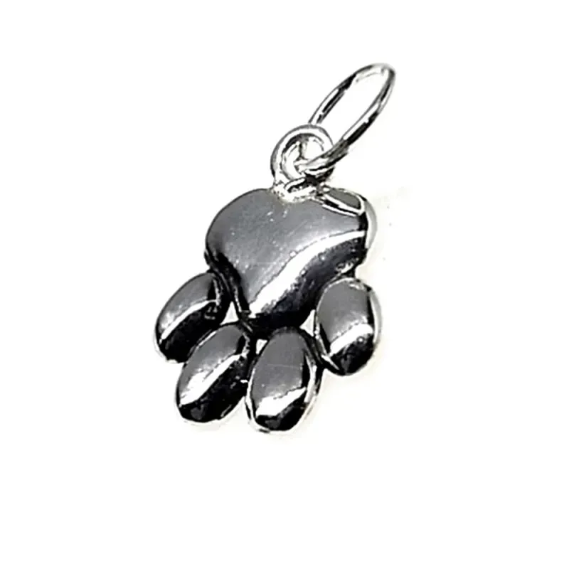 Colgante plata Ley 925m huella de perro 13mm. [AB3613]