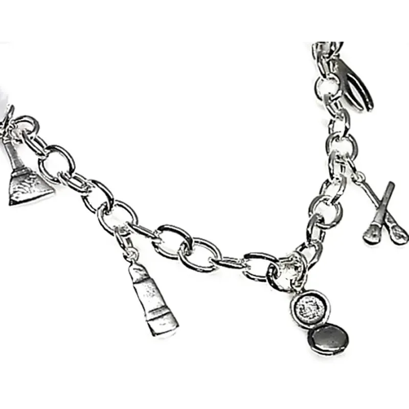 Pulsera plata Ley 925m fetiches estética 19cm. [AB3614]
