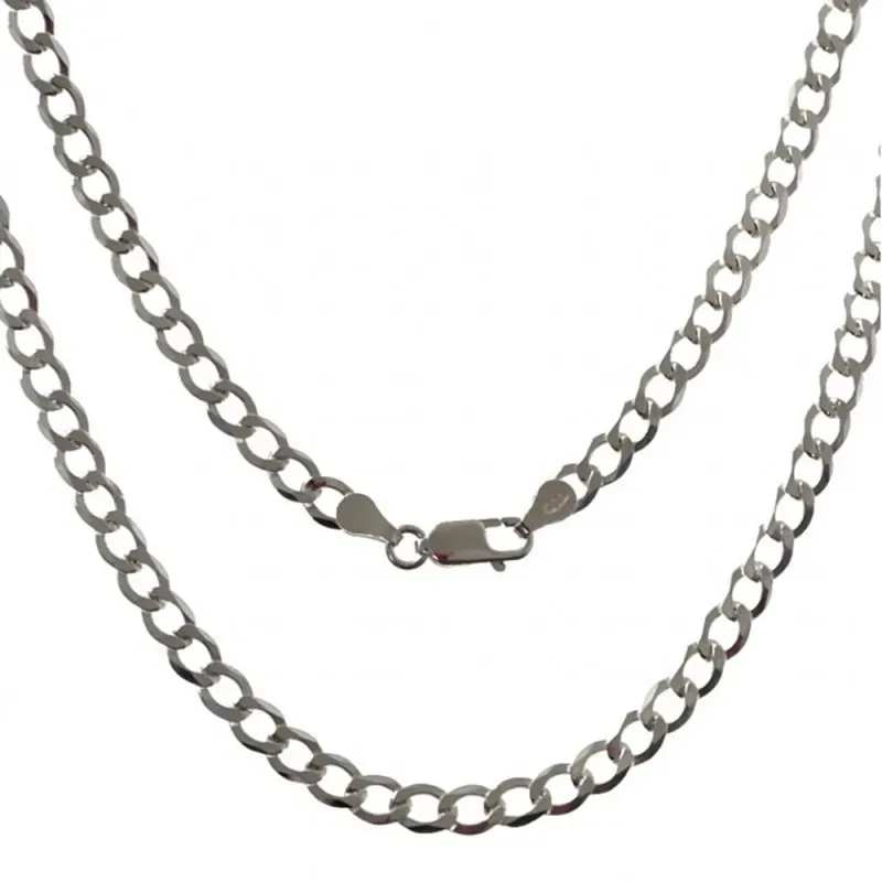 Cadena plata Ley 925m 50 cm. Barbada 1,20 mm. [AB3622]