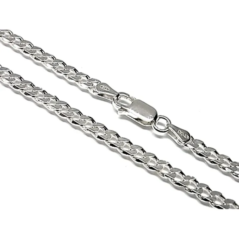 Cadena plata Ley 925m 50 cm. Barbada 1,20 mm. [AB3622]