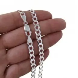 Cadena plata Ley 925m 50 cm. Barbada 1,20 mm. [AB3622]