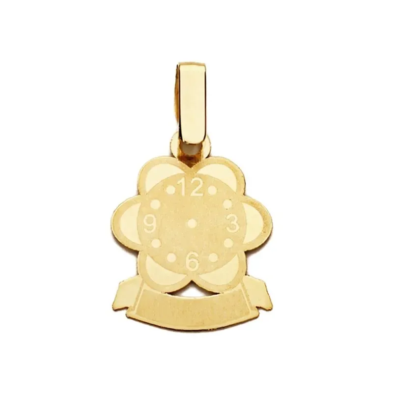 Colgante oro 9k reloj flor 17mm. [AB3658]