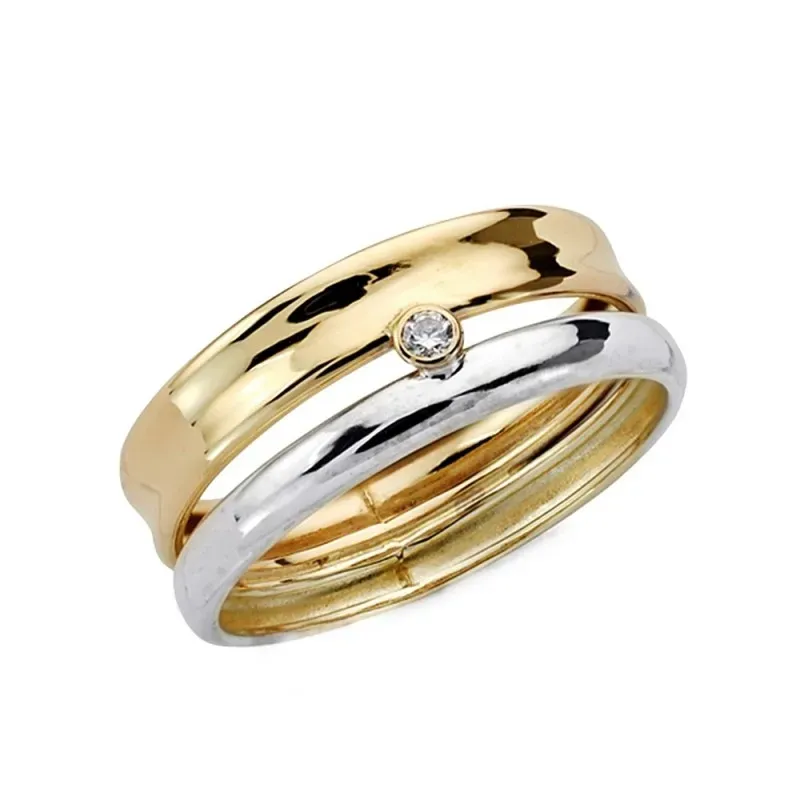 Sortija oro 9k bicolor circonita [AB3660]