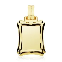 Colgante chapa oro 9k rectangular tallada 20mm. [AB3666]
