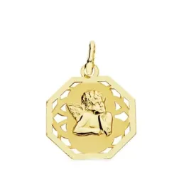 Medalla oro 18k Ángelito calada 17mm. [AB3688GR]