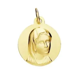 Medalla oro 18k María Francesa 16mm. [AB3717]