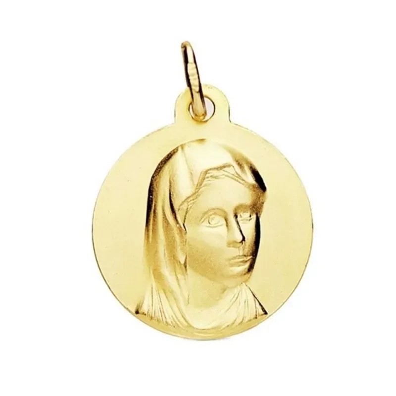 Medalla oro 18k María Francesa 16mm. [AB3717]