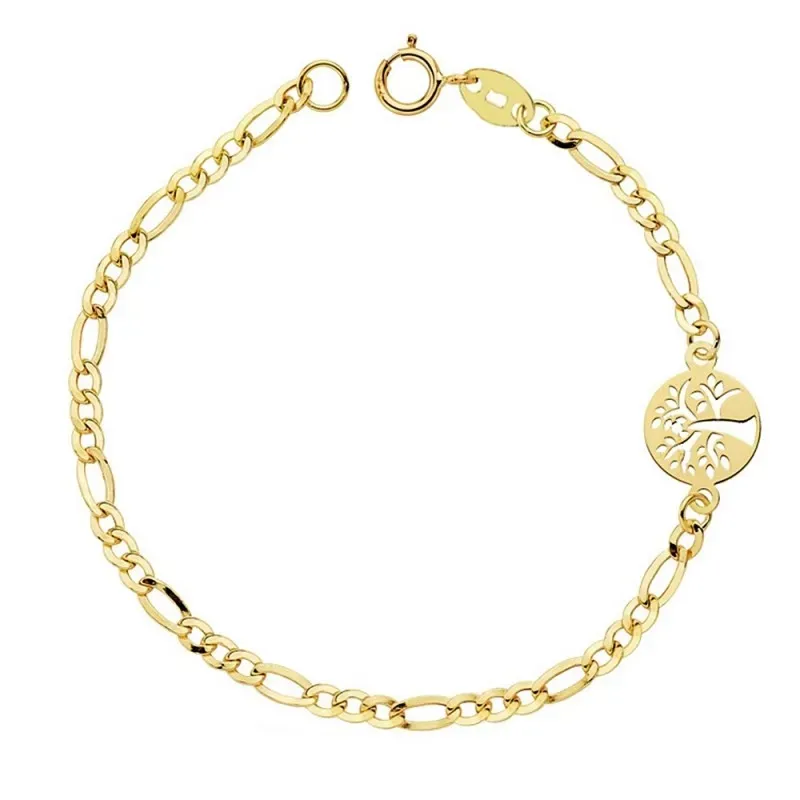 Pulsera oro 18k árbol de la vida 14cm. [AB3812]