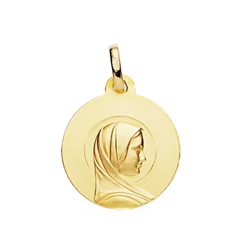 Medalla oro 18k María Francesa 18mm. [AB3822]