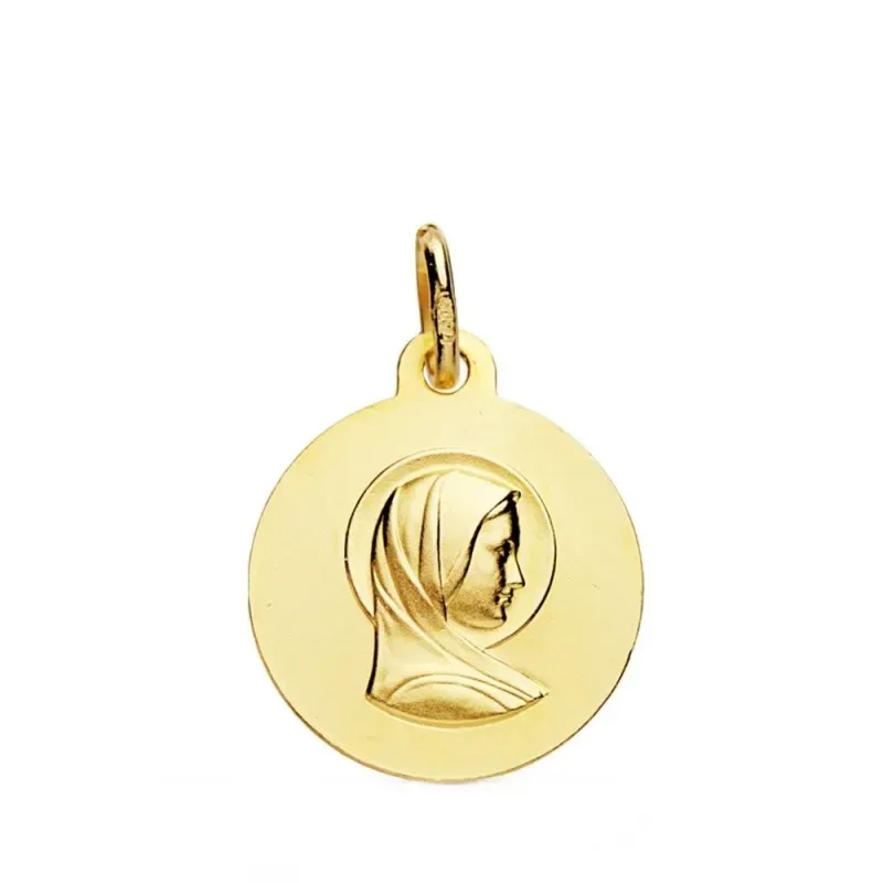 Medalla oro 18k María Francesa 16mm. [AB3830GR]