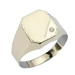 Sello oro 9k caballero circonita hueco [AB3859]