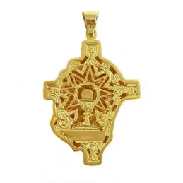 Cabeza rostro Cristo oro 18k cruz 40mm. [AA2445]