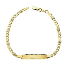 Esclava oro 18k hueca circonitas. 17cm. [AB4188GR]