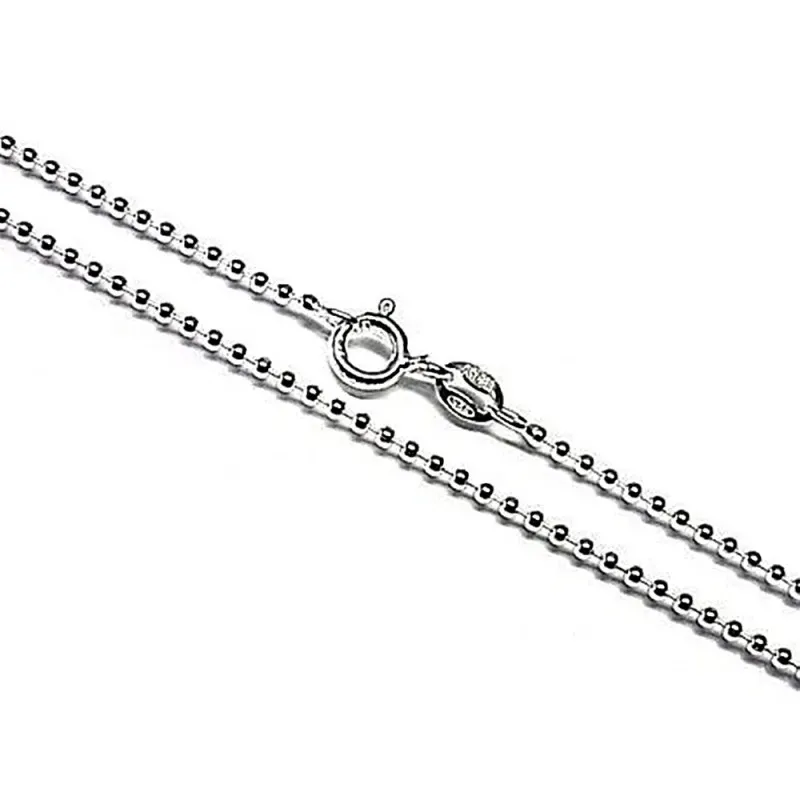 Cadena plata Ley 925m 45 cm. bolitas [AB4275]