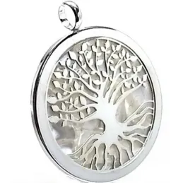 Colgante plata Ley 925m árbol vida raíces cerco 40mm. [AB4372]
