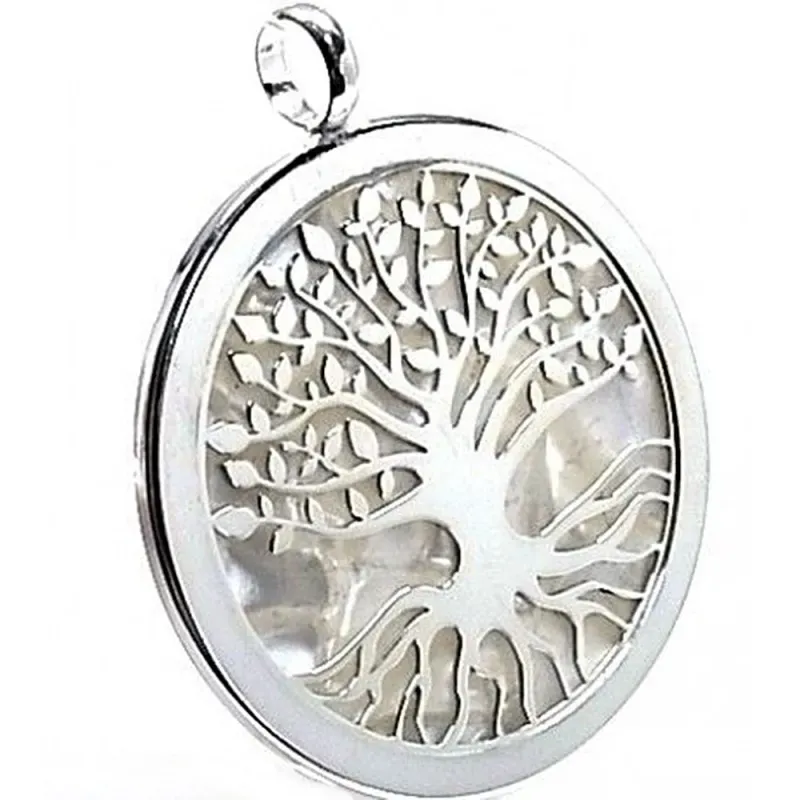 Colgante plata Ley 925m árbol vida raíces cerco 40mm. [AB4372]