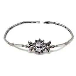 Pulsera oro blanco 18k circonitas [AB4579]