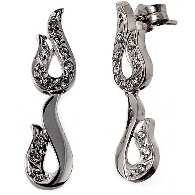 Pendientes oro blanco 18k circonitas [AB4583]