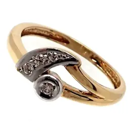 Sortija oro 18k bicolor circonitas centro trazo [AB4871]