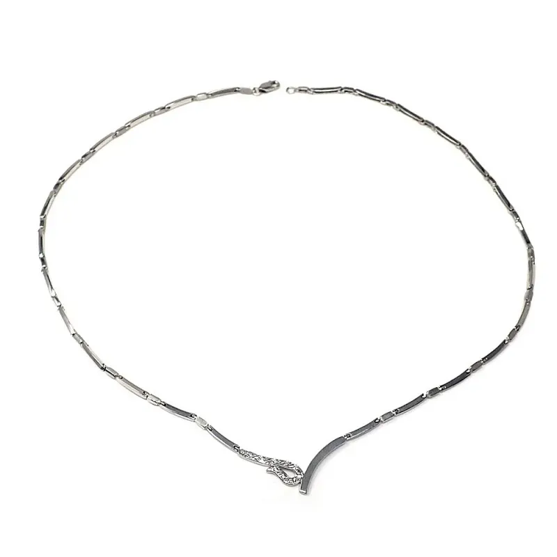 Gargantilla oro blanco 18k circonitas [AB4869]