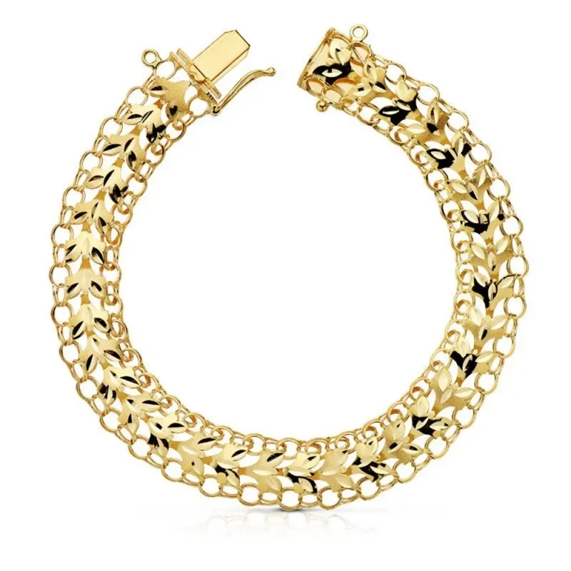 Pulsera oro 18k princesa 20cm. 10mm. [AB4617]