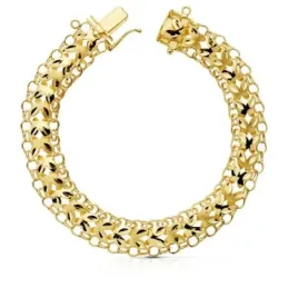 Pulsera oro 18k princesa 20.5cm. 10mm. [AB4618]