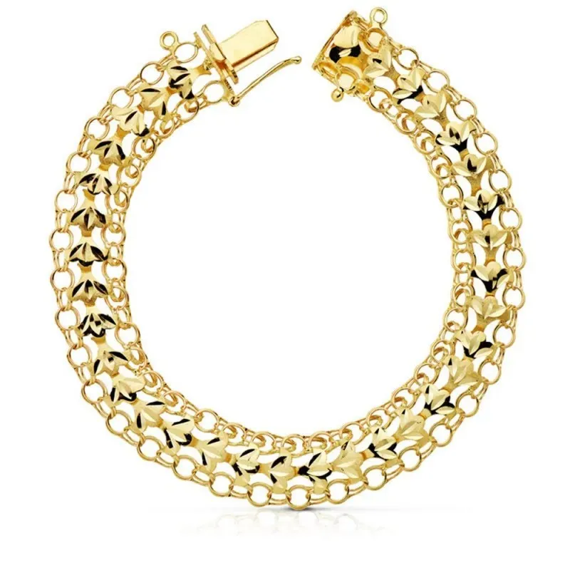 Pulsera oro 18k princesa 20cm. 10mm. [AB4619]