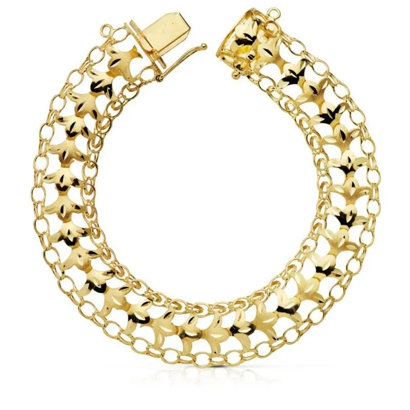 Pulsera oro 18k princesa 21cm. 13mm. [AB4620]