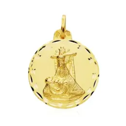 Medalla oro 18k escapulario C. Jesús Virgen Angustias 26mm. [AB4788]