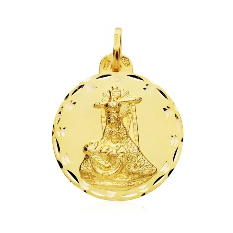 Medalla oro 18k escapulario C. Jesús Virgen Angustias 26mm. [AB4788]