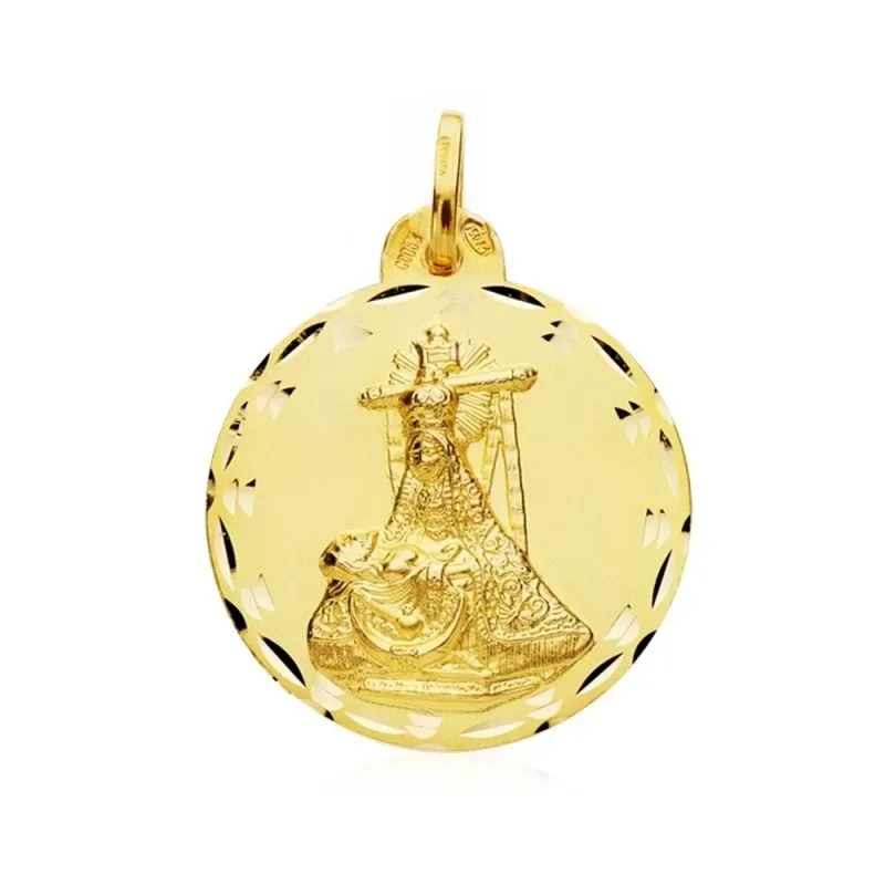 Medalla oro 18k escapulario C. Jesús Virgen Angustias 24mm. [AB4789]