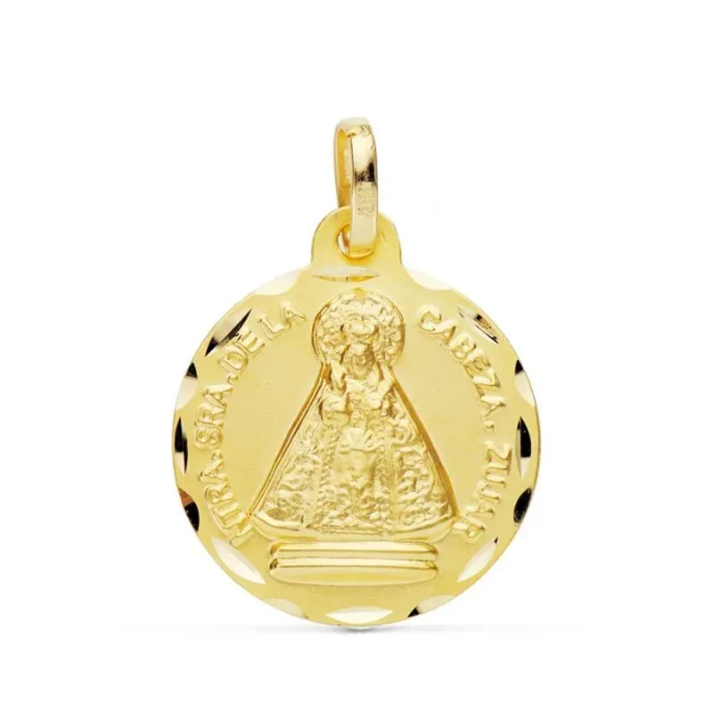Medalla oro 18k Virgen de la Cabeza Zújar 18mm. [AB4796GR]