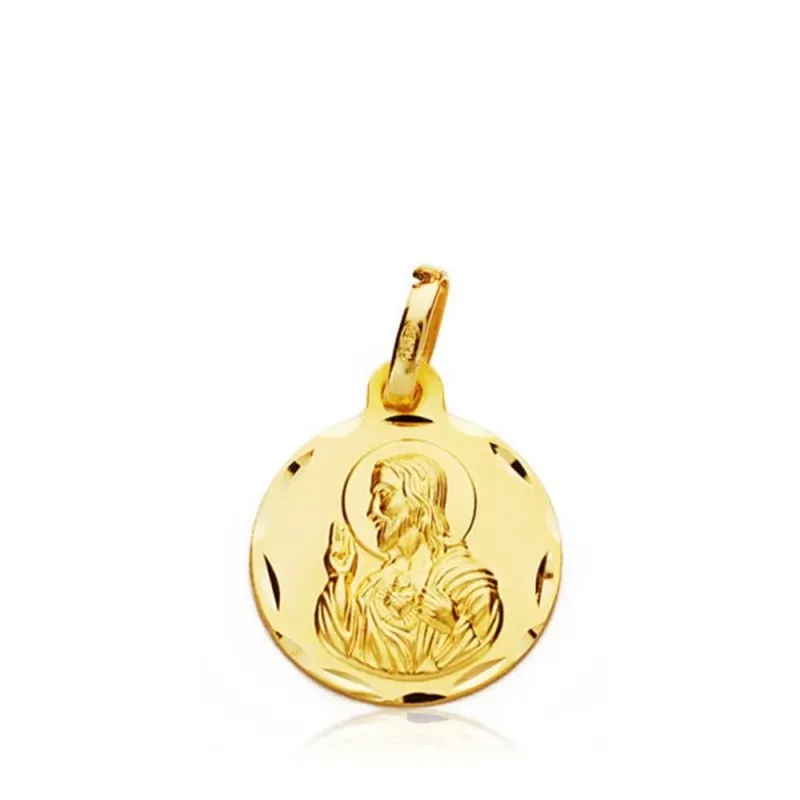 Medalla oro 9k Corazón Jesús 14mm. [AB4862GR]