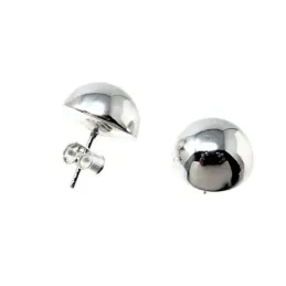Pendientes plata Ley 925m lisos media bola 14 mm. [AB5517]
